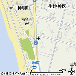 富山県黒部市生地神区201周辺の地図