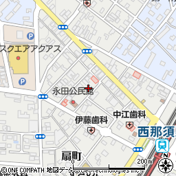 栃木県那須塩原市永田町周辺の地図