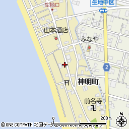 富山県黒部市生地神明町周辺の地図