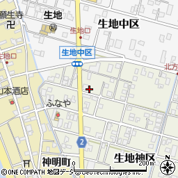 富山県黒部市生地神区366周辺の地図
