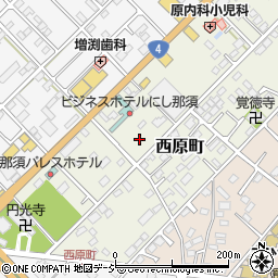 栃木県那須塩原市西原町周辺の地図