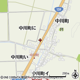 石川県羽咋市中川町に周辺の地図