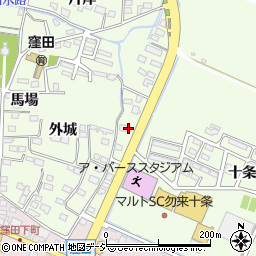 福島県いわき市勿来町窪田外城下周辺の地図