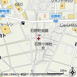 石川県羽咋市石野町周辺の地図
