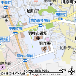 羽咋市役所　地域整備課上下水道建設周辺の地図