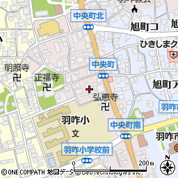 石川県羽咋市中央町サ周辺の地図