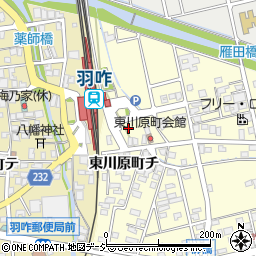 羽咋市駅東駐車場周辺の地図