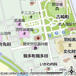 羽咋市役所　運動公園内施設羽咋体育館周辺の地図