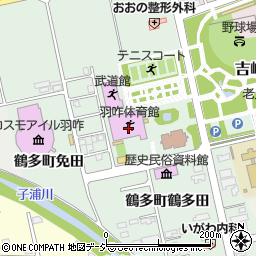 羽咋市羽咋体育館周辺の地図