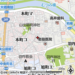 石川県羽咋市本町的場周辺の地図