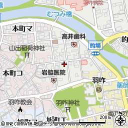 石川県羽咋市的場町的場周辺の地図