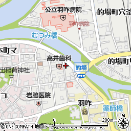 石川県羽咋市的場町周辺の地図