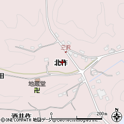 福島県いわき市三沢町北作周辺の地図