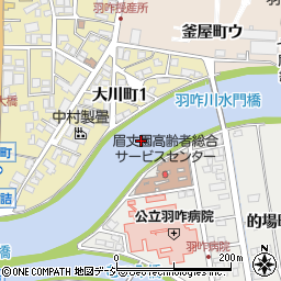 羽咋川周辺の地図