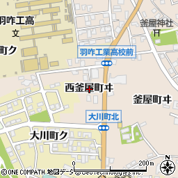 石川県羽咋市西釜屋町ヰ周辺の地図