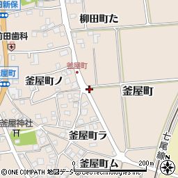 石川県羽咋市釜屋町周辺の地図