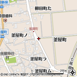 石川県羽咋市釜屋町周辺の地図