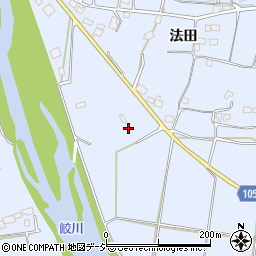 福島県いわき市山田町法田川原周辺の地図