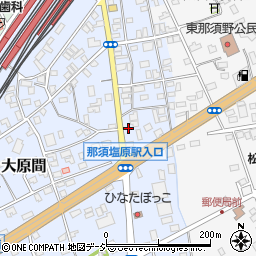 栃木県那須塩原市大原間398-14周辺の地図