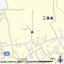栃木県那須塩原市三本木周辺の地図