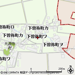 石川県羽咋市下曽祢町ワ周辺の地図