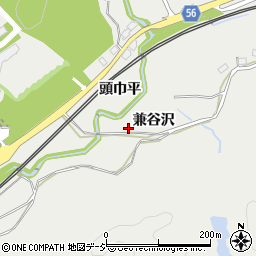福島県いわき市添野町兼谷沢周辺の地図