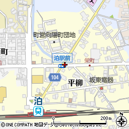 泊駅前周辺の地図