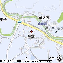 福島県いわき市山田町（屋敷）周辺の地図
