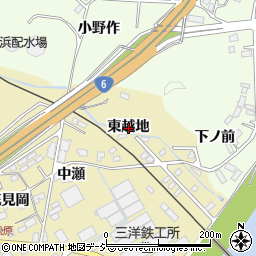 福島県いわき市泉町滝尻東越地周辺の地図