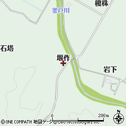 福島県いわき市渡辺町松小屋堰作周辺の地図