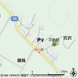 福島県いわき市渡辺町松小屋下平周辺の地図