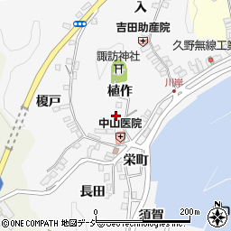 福島県いわき市中之作植作周辺の地図