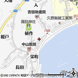 福島県いわき市中之作（川岸）周辺の地図
