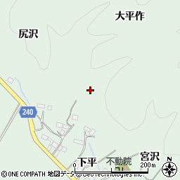 福島県いわき市渡辺町松小屋大平作周辺の地図