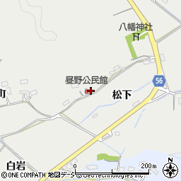 福島県いわき市渡辺町昼野風呂沢周辺の地図