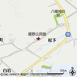 福島県いわき市渡辺町昼野（風呂沢）周辺の地図