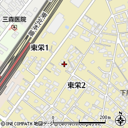栃木県那須塩原市東栄周辺の地図