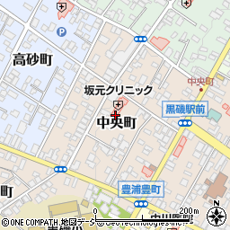 栃木県那須塩原市中央町周辺の地図