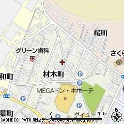 栃木県那須塩原市材木町周辺の地図