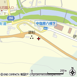 塩原八幡宮周辺の地図