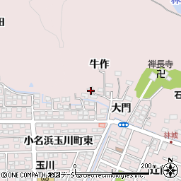 福島県いわき市小名浜林城水穴周辺の地図
