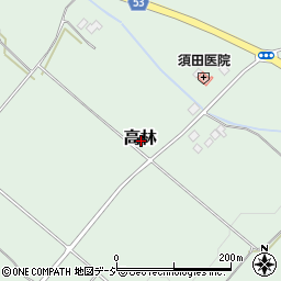 栃木県那須塩原市高林周辺の地図