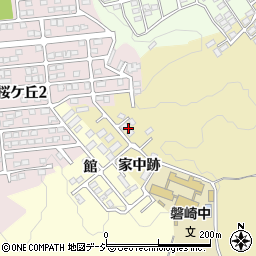 福島県いわき市常磐下湯長谷町家中跡周辺の地図