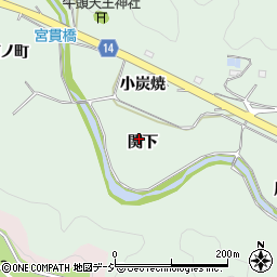 福島県いわき市常磐藤原町関下周辺の地図