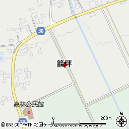 栃木県那須塩原市箭坪周辺の地図