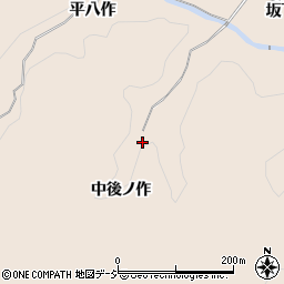 福島県いわき市常磐松久須根町（中後ノ作）周辺の地図