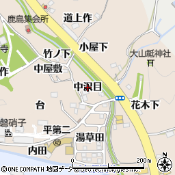 福島県いわき市常磐上矢田町（中沢目）周辺の地図