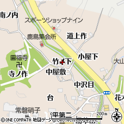 福島県いわき市常磐上矢田町竹ノ下周辺の地図
