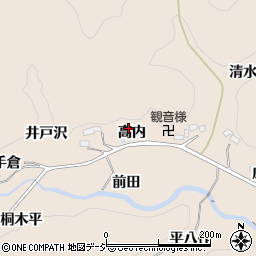 福島県いわき市常磐松久須根町高内周辺の地図