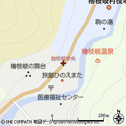 桧枝岐中央周辺の地図